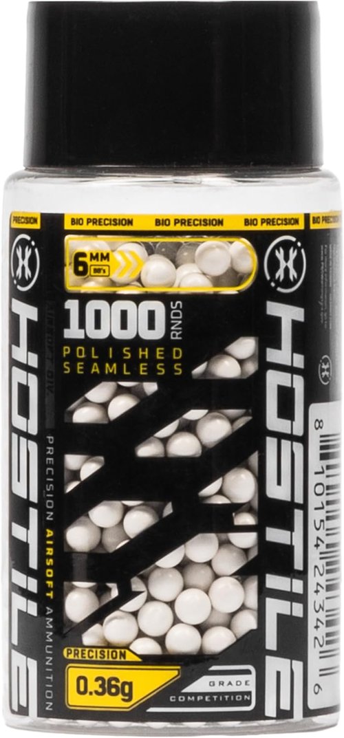 Hostile Airsoft Biodegradable 6mm BBs - Eco-Friendly, High Performance | 1000 Count (36g, 40g, 43g)