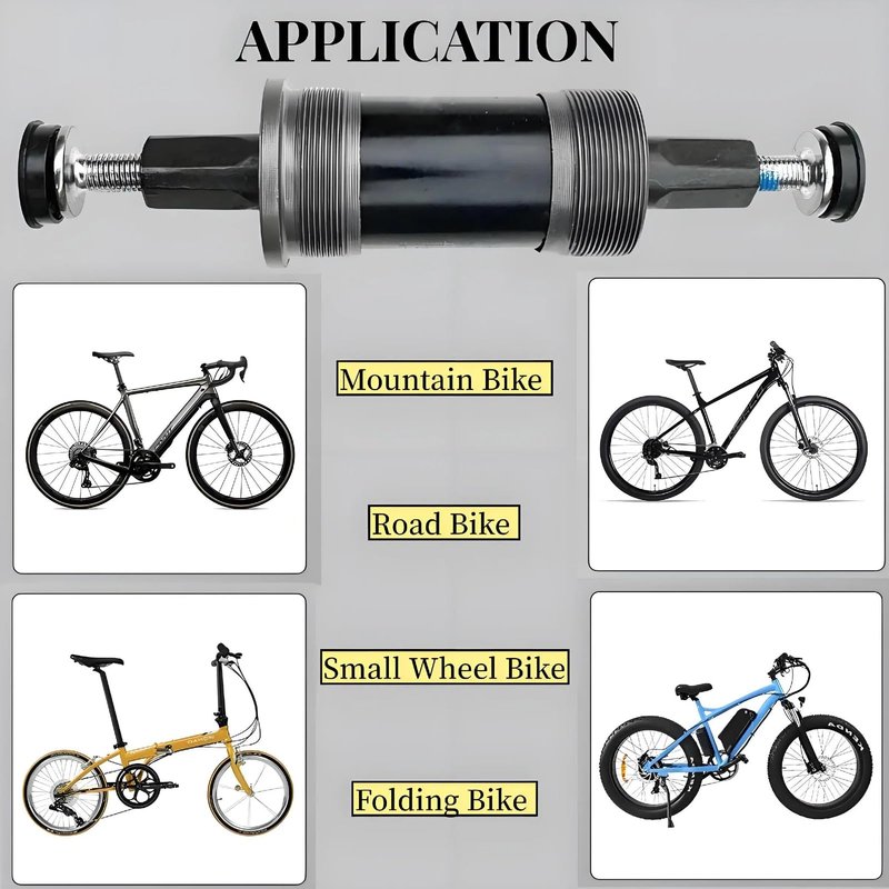 Viclaakesi Bike Bottom Bracket Mountain Square-Taper Compatible with Shimano Tourney TX800 Series (68 * 124.5mm)