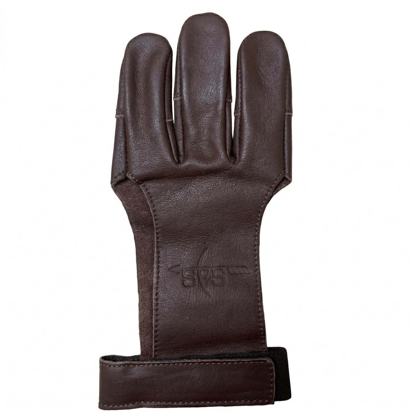SAS Leather Traditional 3 Finger Archery Shooting Gloves for Recurve or Compound Bow - Hunting Target Protective Finger Tab Three Finger Guard for Adults, Men Women and Youth (Black, X-Large)