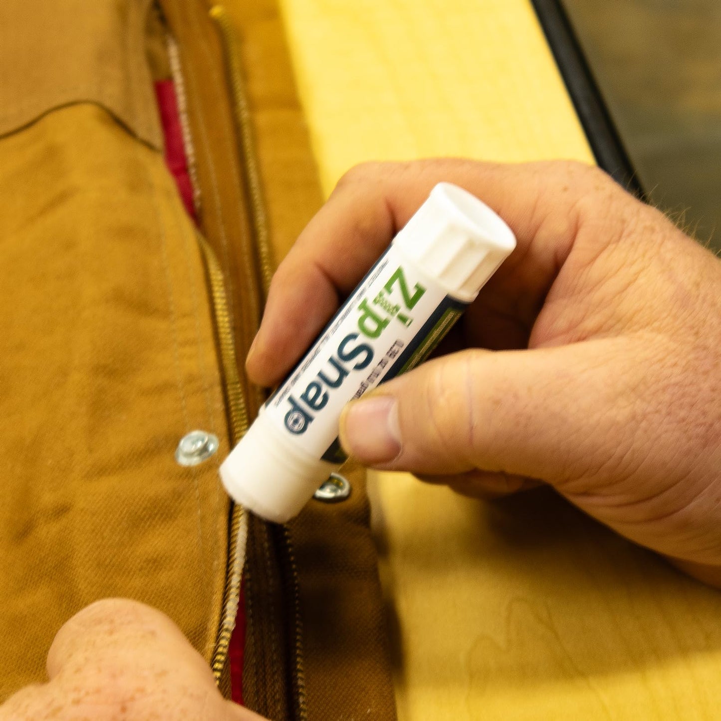 ZipSnap Zipper and Snap Wax Lube for Hunting Blinds, Ice Fishing Shanties, Outdoor Clothing, Backpacks