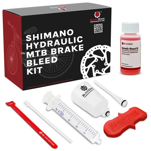BleedZone for Shimano Brakes, Bike Hydraulic Brake Bleed Kit with 60ml Mineral Oil, Fits with Shimano Bicycles, Mountain Bike Bicycle Bleed Kit