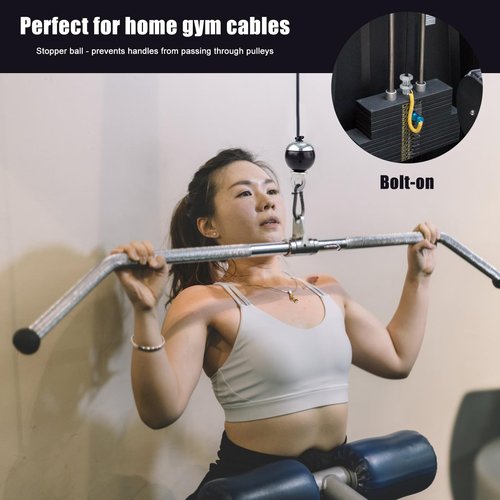 NQEUEPN 300cm Cable Polea Fitness, Cable de Gimnasio Cable de Polea Gym Resistente Cable de Fitness para Accesorios de Máquinas de Poleas Gimnasio en Casa (Estilo Fijo con Tornillo)