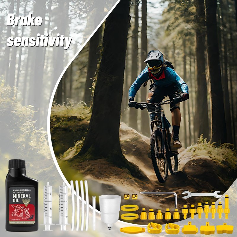 BIBOKLTIY Brake Bleed Kit,Bicycle Hydraulic Brake Bleed Kit Including 150ML Mineral Oil for Shimano,TEKTRO, TRP Hydraulic Disc Brakes