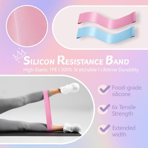 Lulong Pilates Ring Circle Set 10 pcs Pilates Equipment Accessories for Home Workouts 9.8” Pilates Ball 12” Magic Circle Yoga Ring and Resistance Bands for Women Pilates Ring and Ball Set Gift (Pink)