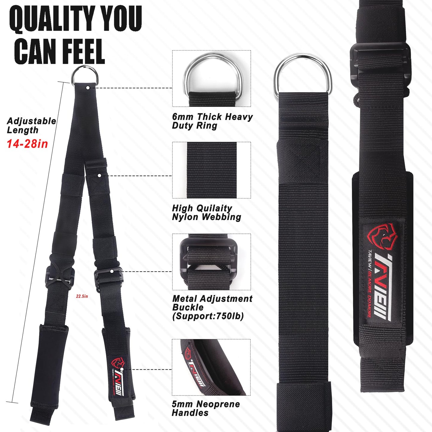 TAVIEW Tricep Rope Cable Attachment Adjustable (26-56 Inches), 27/36/48/55 Inches Long Tricep Rope Alternative, Greater Range of Motion,Gym Rope Equipment for Home/Gym Accessories