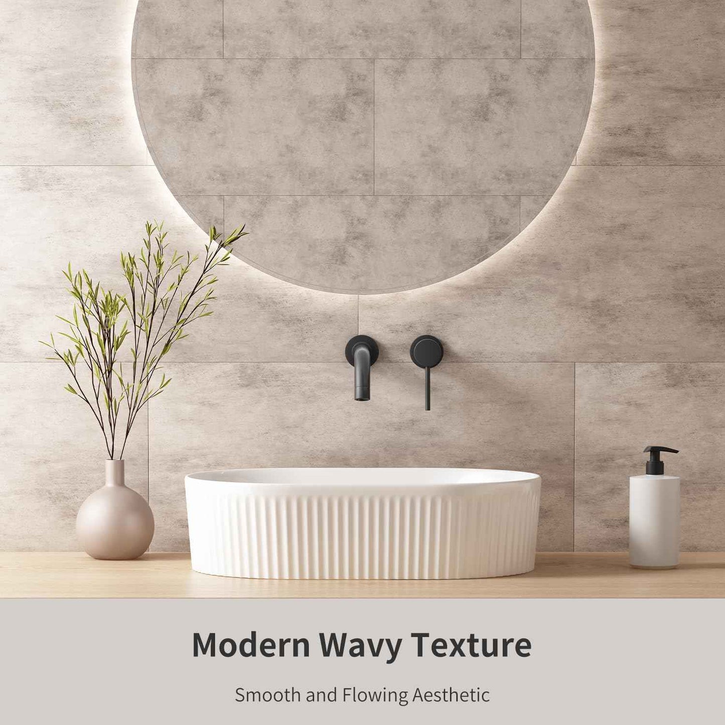 Oval Bathroom Sink Above Counter, OCEALAGOON 19″ x 12″ White Porcelain Vessel Sink, Modern Vanity Bowl Sink, Art Ceramic Wash Basin