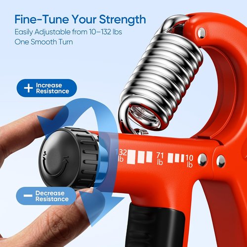 FitBeast Grip Strength Trainer - Adjustable Hand Grip Strengthener for Athletes & Rehab | 10-132 lbs Resistance