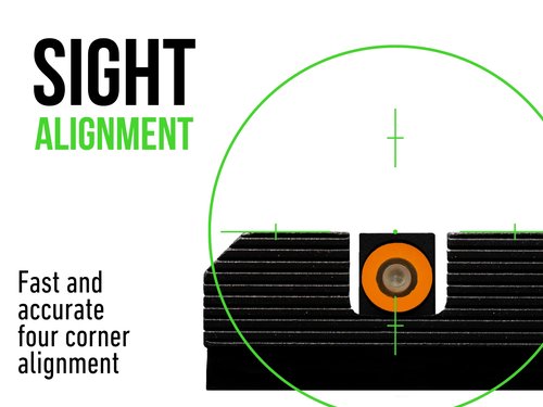 XS SIGHTS Minimalist Tritium Night Sights, Fits Glock Gen 1 – 5 +MOS Pistols, Tritium & Photoluminescent Front w/Serrated Rear fit Glock Suppressor/Optic Height 17,19,19X,22-24,31-36,38,45,47,49