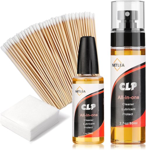 CLP Gun Cleaning Oil - 3.7oz Needle Oiler & Cleaner with Reusable Cloth Swabs for Firearm Maintenance