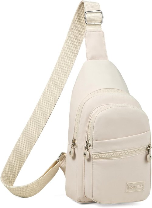 Banelu Sling Bag - Small Crossbody Backpack for Men & Women | Ideal for Outdoor Sports & Hiking - Beige