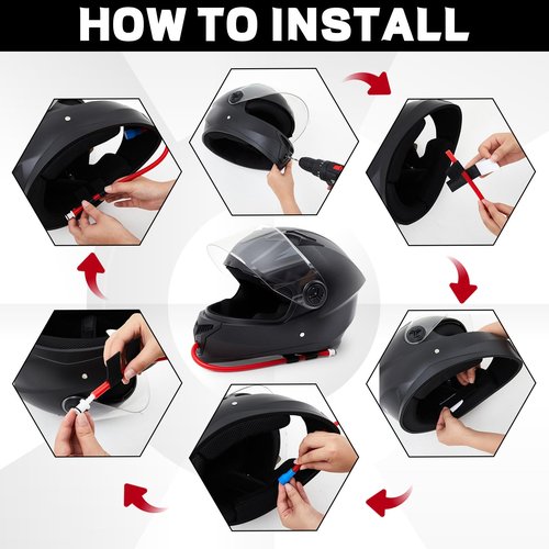 SiliFine Helmet Hands-Free Drink Tube Kit, Quick Connector with Attachment