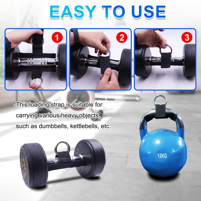 J Bryant Loading Dumbbells Strap for Dip Belt Squat Pull-up,Load Dumbbells Kettlebells on Barbells Weightlifting Accessory 1 piece(M)