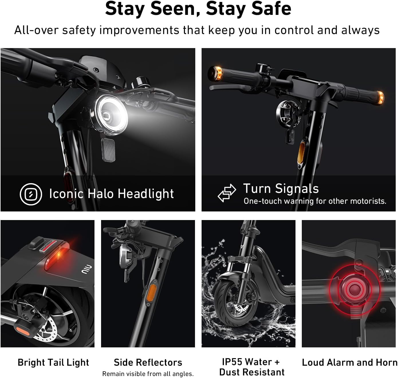 NIU Electric Scooter for Adults - Powerful 600-1000W, 18-37.3 Miles Range, 17.4-23.6 MPH Speed