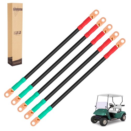 10L0L Battery Cables for Yamaha G2 G8 G9 36V & Club Car DS 36V 48V Golf Cart - 14" Long 25 mm², Set of 5 PCS