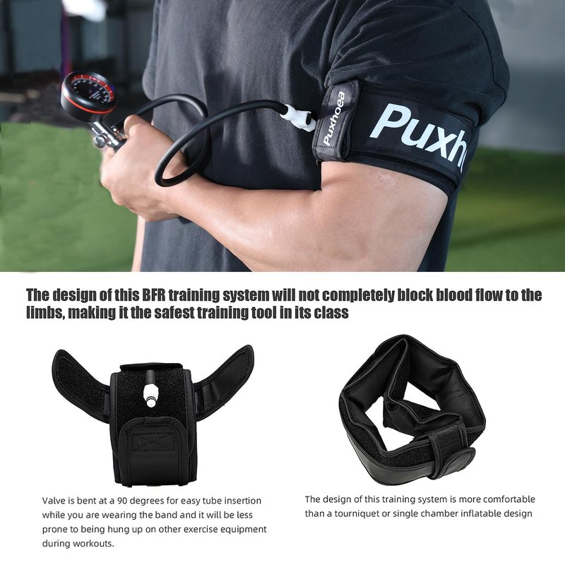 Puxhoea BFR Blood Flow Restriction Bands for Arms Legs Occlusion Training,Build Muscle Without Weightlifting Accurate Pump to Precisely Apply Pressure, for Men and Women Fitness Workouts (2 Leg Bands)
