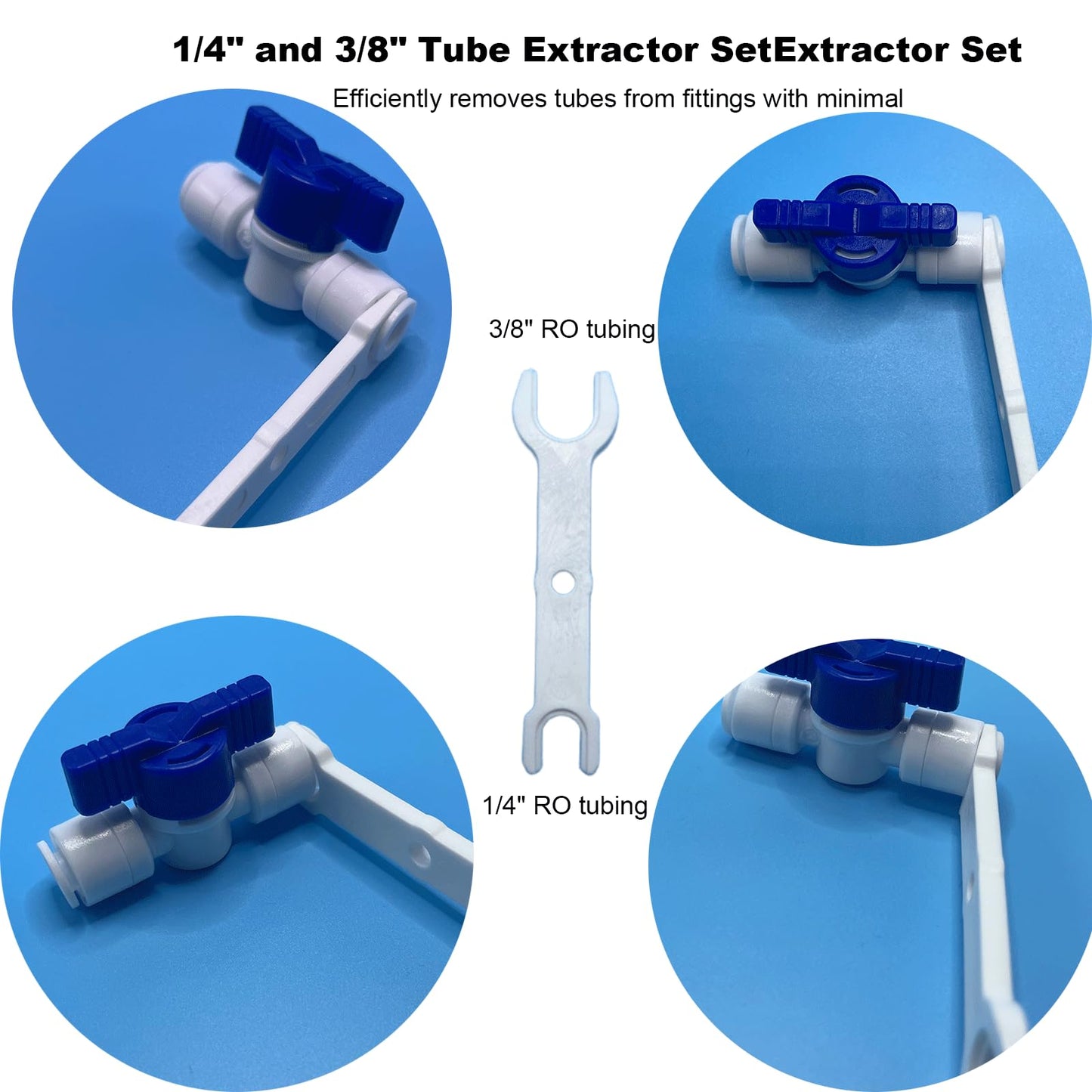 32ft RO Tubing Kit (20-Piece): 1/4" O.D. RO Water Line + Quick Connect Fittings (Valves, Elbow/Tee Couplings, Clip, Tool) for Water Purifier/Refrigerator System