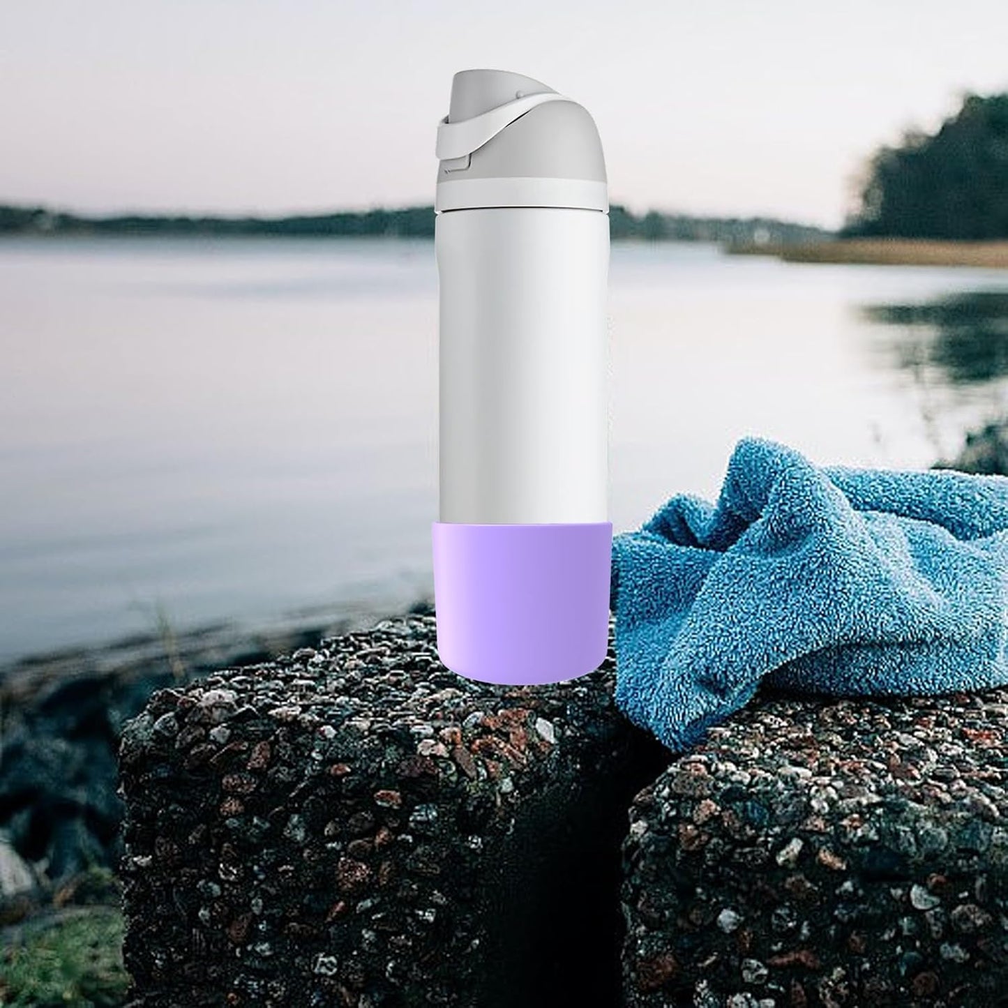 Owala Silicone Boot - Anti-Slip Protective Sleeve for 32oz Water Bottles | Purple (2-Pack)