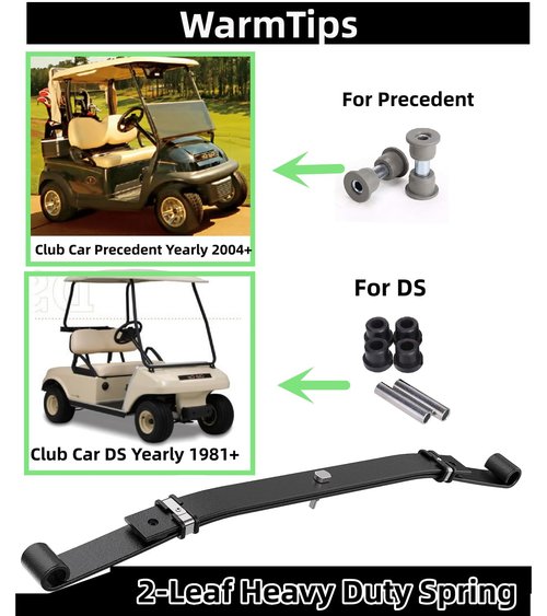 BestAccess Club Car Front Leaf Spring | 2 Leaf Heavy Duty Golf cart Tapered Leaf for Club Car DS 1981-up & Club Car Precedent 2004-2008 Gas&Electric Replace OEM 1012030, 103628801