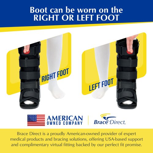 Brace Direct Tall Air CAM Walker Fracture Boot Walking Boot for Ankle Injuries, Foot Fractures & Post-Surgery (Medium - US Shoe Men 7.5-10.5 / Women 8.5-11.5)