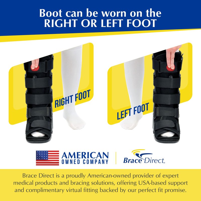 Brace Direct Tall Air CAM Walker Fracture Boot Walking Boot for Ankle Injuries, Foot Fractures & Post-Surgery (Medium - US Shoe Men 7.5-10.5 / Women 8.5-11.5)