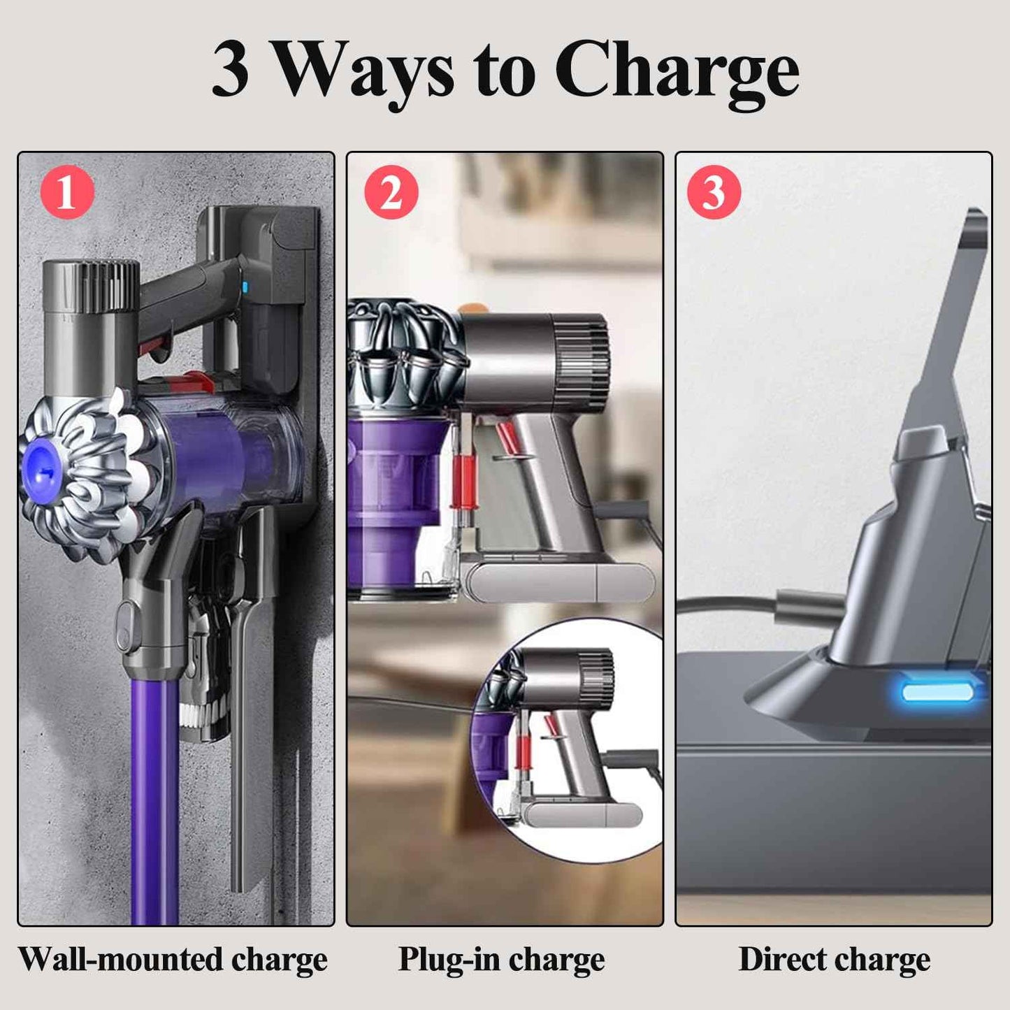 Professional 8500mAh V7 Animal Battery Replacement for Dyson SV11 V7 Motorhead Animal Trigger HEPA Car+Boat Absolute Handheld/Stick Vacuum Cleaners 3 Filters and 3 Screws Included