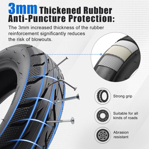 Amitor Scooter Tire Replacement, 10x2.125 Tire and Inner Tube Compatible with Ninebot by Segway Kickscooter F25/F30/F40/F65/D18W/D28U/D38U, Straight Valve Tube, Thickened Non-Slip Shockproof, 2 Set