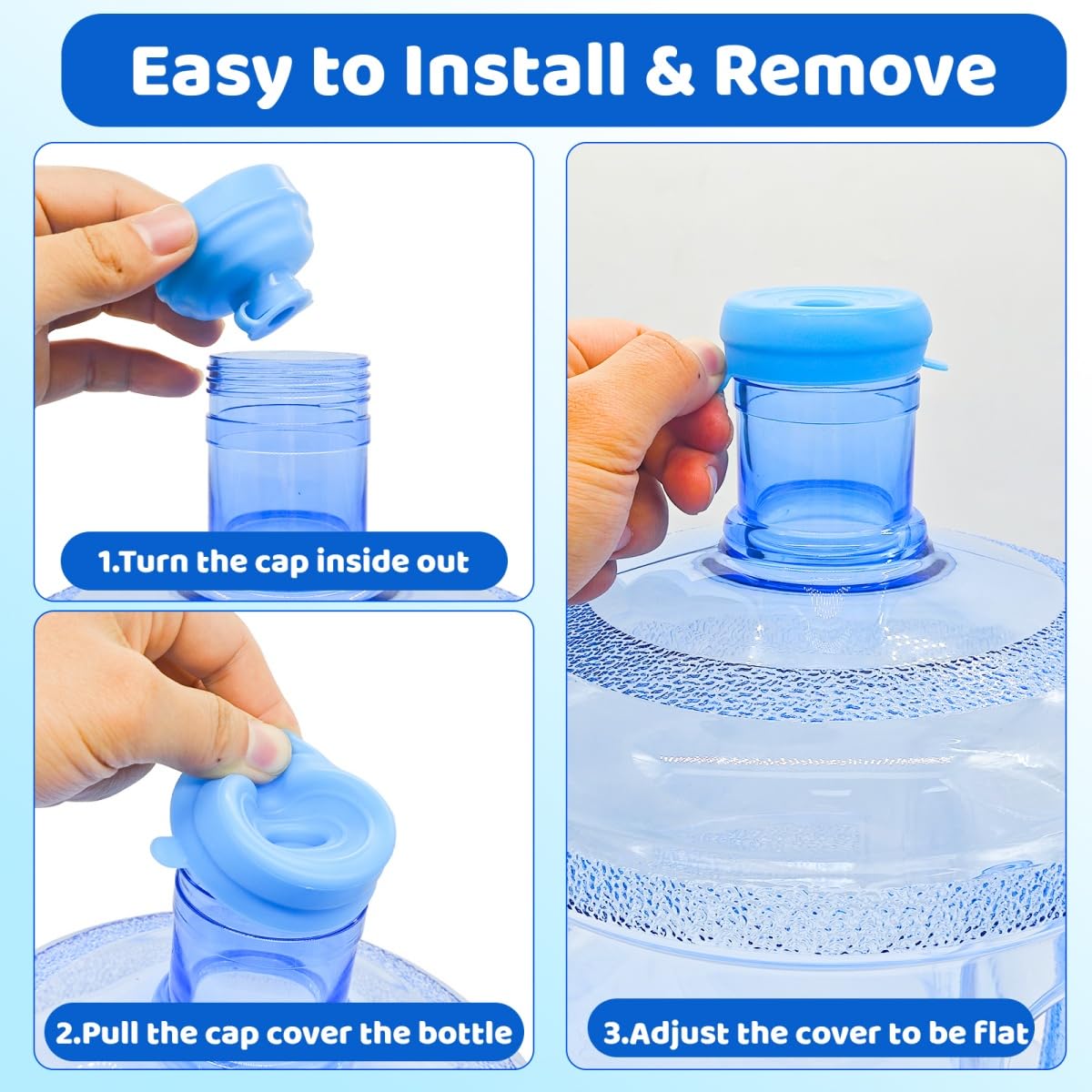 Myvision Replacement Hose & Cap for Electric Water Dispenser Pump, Contains Food Grade Silicone 5 Gallon Water Bottle Cap ×1 and Food Grade Hose ×1 Extended and Thickened Total Length 2.8 FT