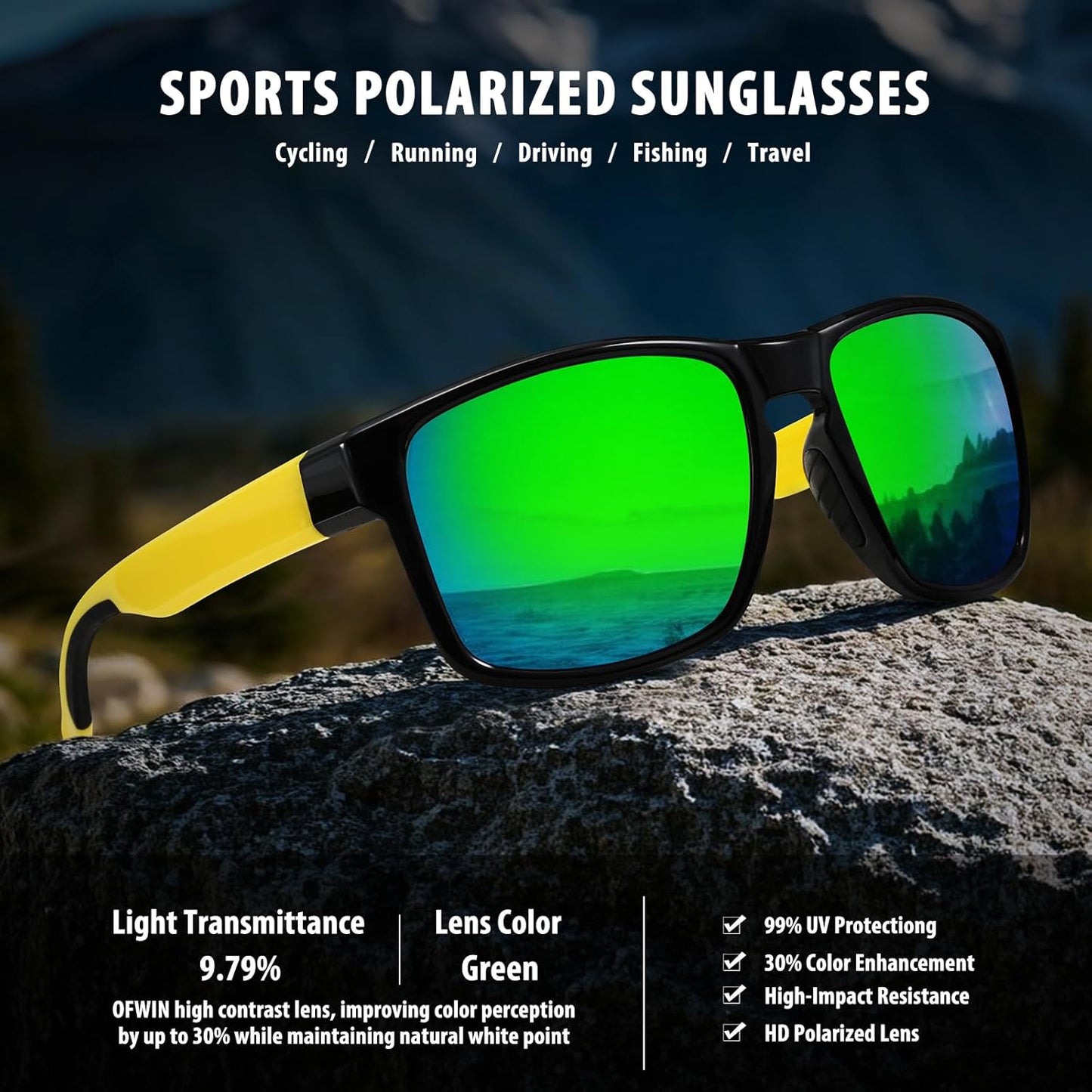Skiennix Polarized Sports Sunglasses - UV Protection & Unbreakable Design for Men & Women | Ideal for Driving, Running, Fishing, Hiking