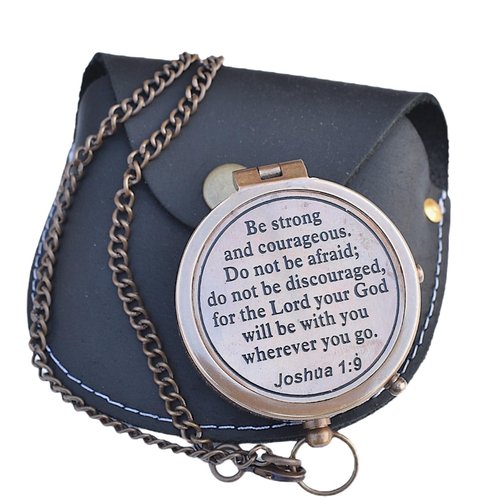 A S Handicrafts Engraved Compass Gift for First Communion, Baptism, Religious Gifts for Men, Confirmation, Missionary