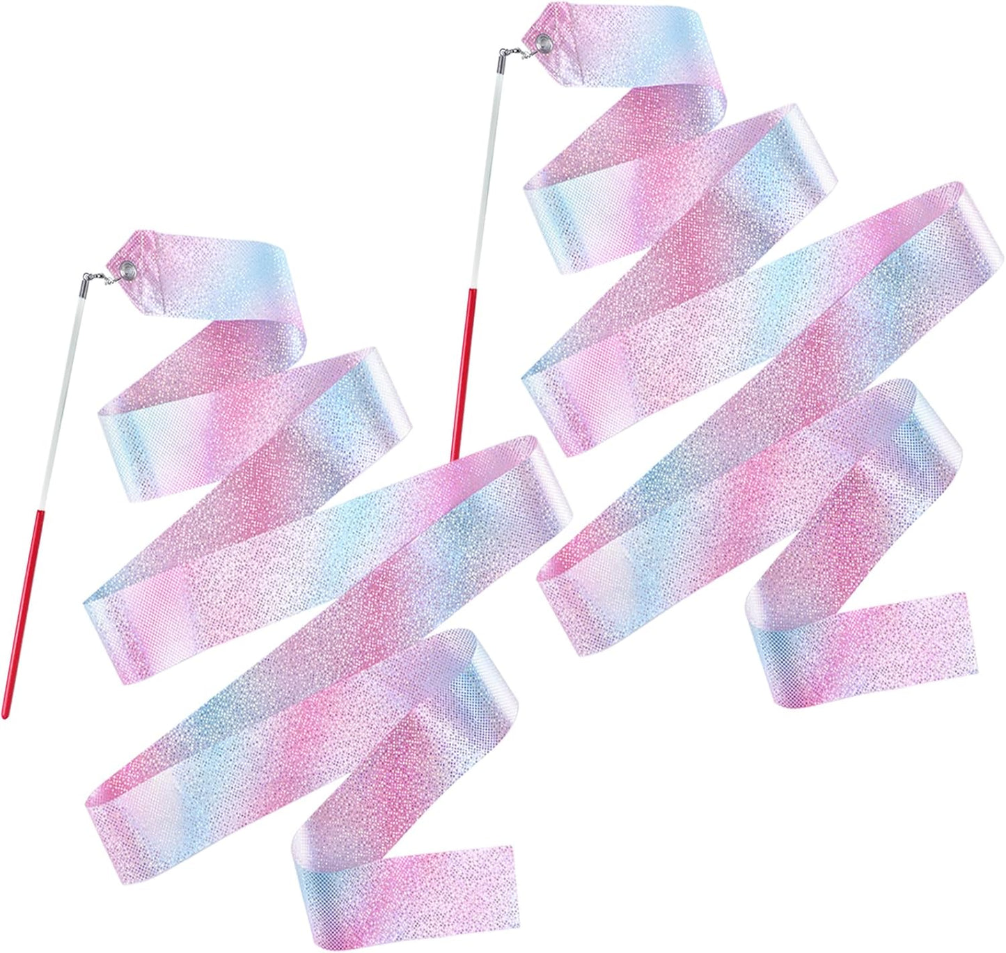 Skiennix Dance Ribbons - 78.7 Inch Sparkly Gymnastics Twirling Ribbons for Girls & Adults | Perfect for Parties