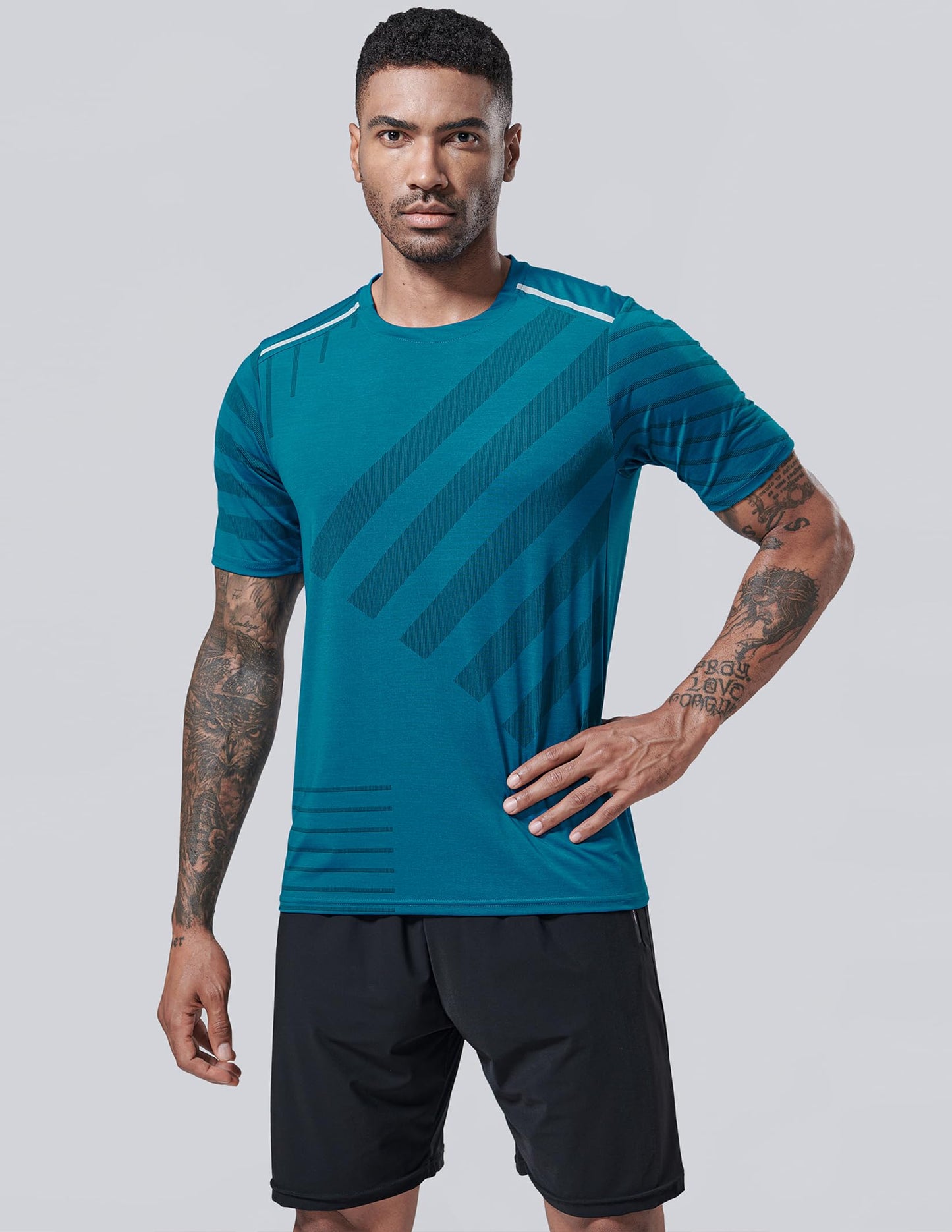 5 Pack Men’s Active Quick Dry Crew Neck T Shirts | Athletic Running Gym Workout Short Sleeve Tee Tops Bulk (Set 11, XX-Large)