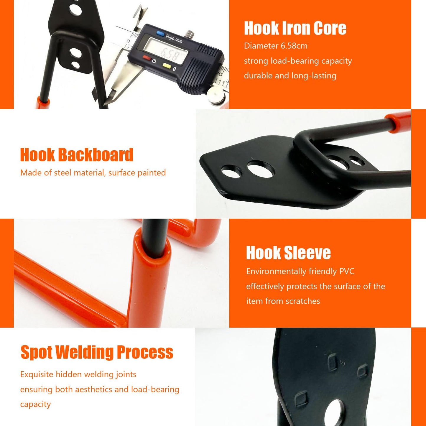 FNFAI Heavy Duty Garage Storage Hooks,2 Pack Utility Steel Garage Tool Organizer Wall Mount for Hanging Power and Garden Tools Ladders Hoses Bikes Ropes & Bulk Items