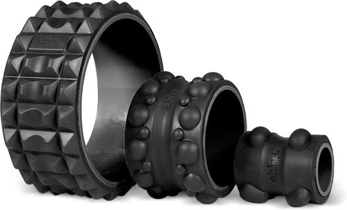 Chirp Wheel XR Massage Roller Set - 10” Acupressure & 6” Knot-Kneading Relief | High Density Foam for Back & Neck Pain, 500lbs Capacity, Black
