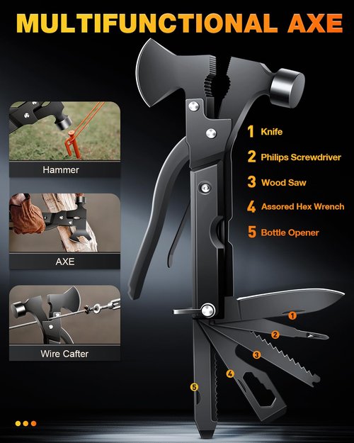 Gifts for Men-Christmas | 21-in-1 Survival Gear & Camping Accessories | Fishing & Hunting Equipment | Unique Birthday Gift for Husband, Dad | Stocking Stuffers & White Elephant Party Gifts