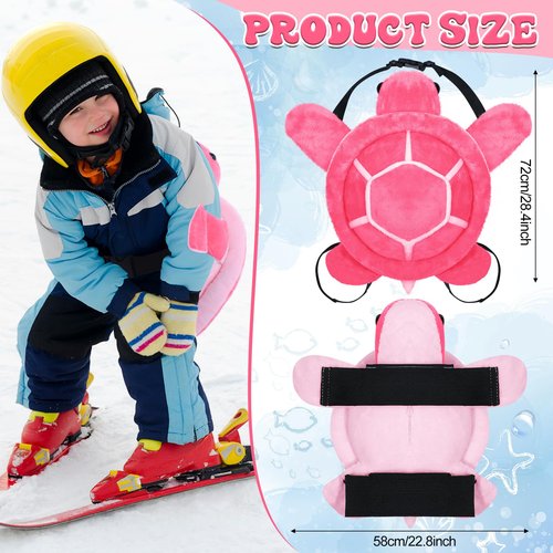 Shappy Turtle Butt Pads for Snowboarding 28 Inch Cute Waterproof Hip Butt Pad Turtle Protective Gear for Skiing Padded Skating Pads Hip Protection for Kids Adults(Pink)