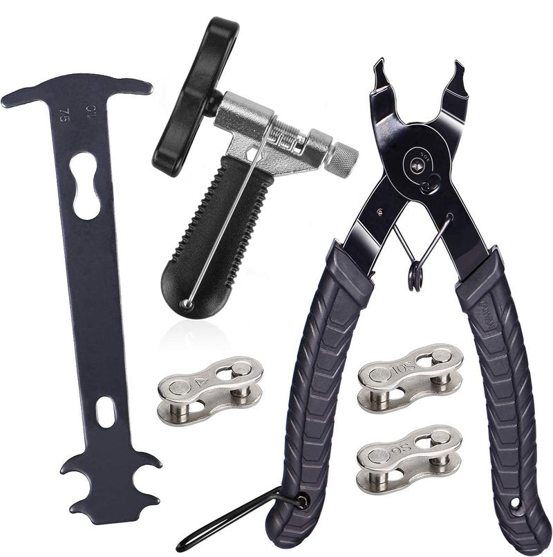 Aunocy Bike Chain Removal Tool – Bicycle Chain Repair Kit – Bike Link Plier, Chain Breaker Splitter Tool, Links – Easy to Use – Quick Fix – Premium Tool Kit for Cyclists (w/Checker)