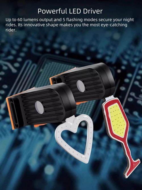 VANAPARK Bike Taillight, Creativy Shape Bike Rear Light, Rechargeable Super Bight Bicycle Tail Light Max 60 lumens 5 Light Modes, IPX5 Waterproof Bicycle Rear Lights
