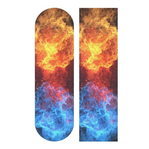 Kigai Fire & Ice Skateboard Grip Tape Sheet,Non Slip Waterproof Sandpaper Scooter Grip Tape Longboard Griptape 33.1x9.1inch