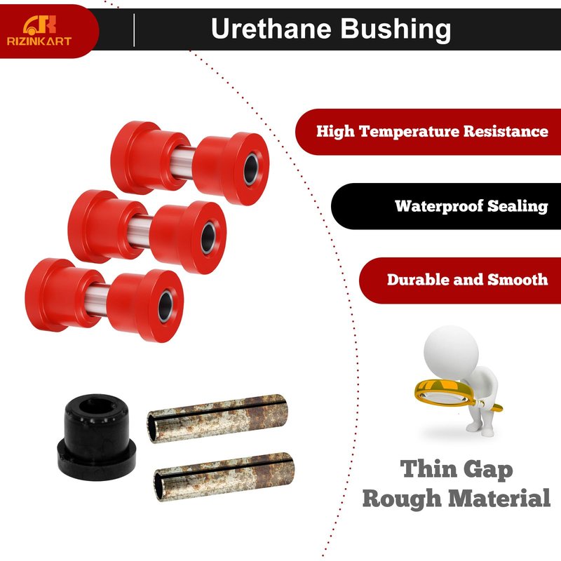 RIZINKART Golf Cart Rear Leaf Spring Bushing and Sleeves Kit,Polyurethane Bushing,Fit for EZGO Golf Cart TXT/Medalist 1994+& Club Car DS Golf Cart 1981+,OEM#72618-G01,0056-G01,70289-G02,70291-G01
