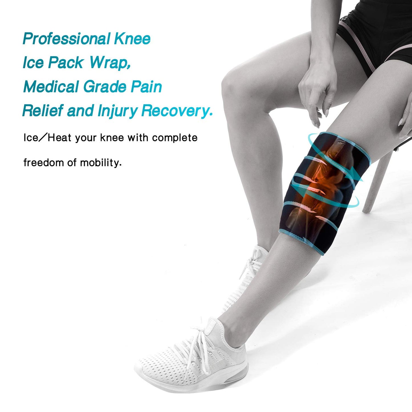 NEENCA Knee Brace with Ice Pack Wrap, Medical Knee Wrap with 3 Reusable Gel Packs, Hot & Cold Therapy for Meniscus Tear, Joint Pain, Knee Pain Relief, Knee Surgery, Sprain & Swelling