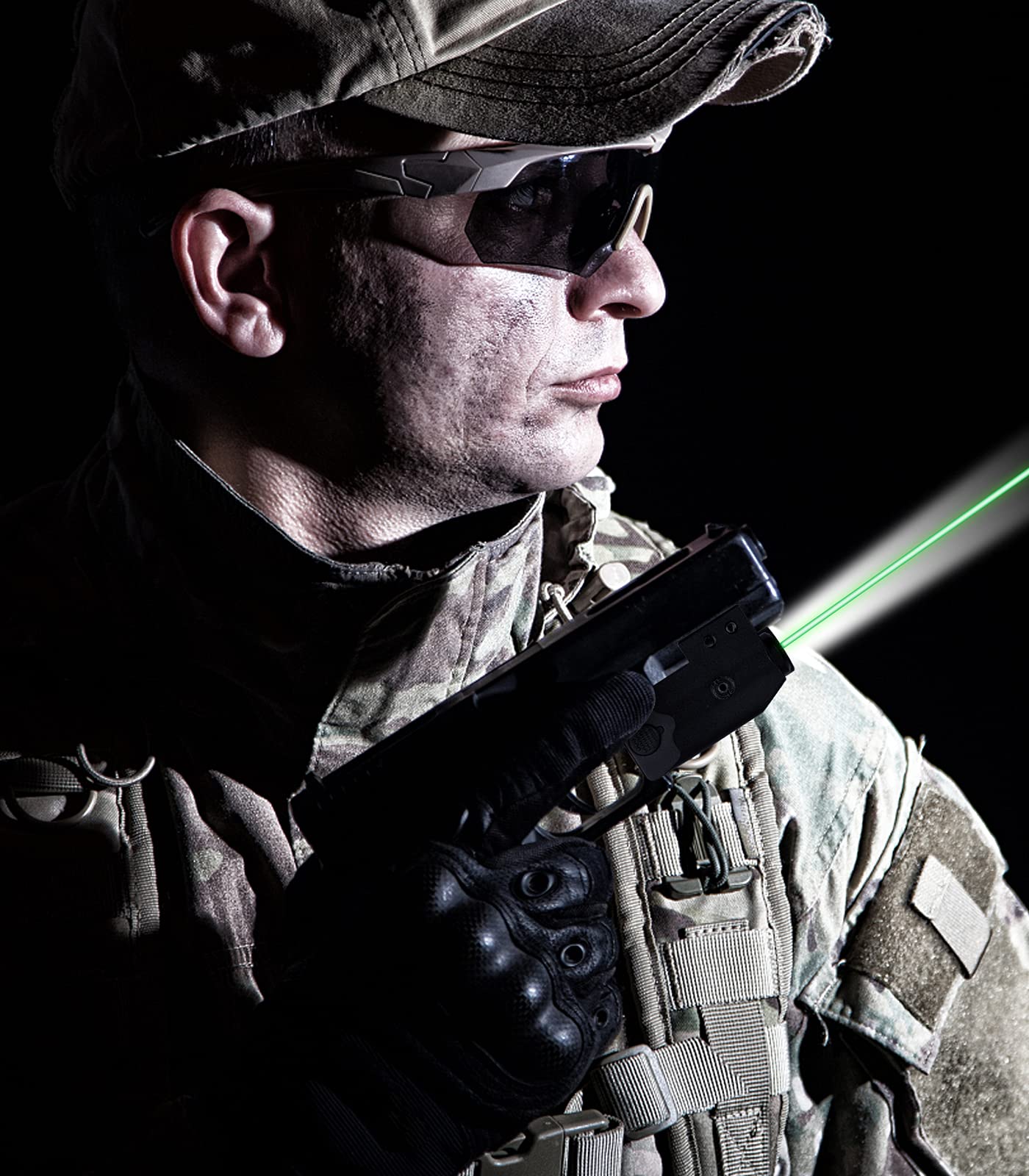 LIGHTWIN Green Laser Light Combo 350 Lumens Tactical Flashlight with USB Rechargeable for Pistols Handguns, Laser Sights Pistol Light, Fit Picatinny Rail