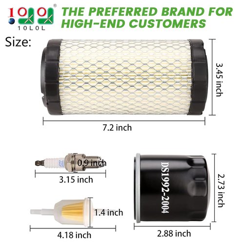 10L0L Golf Cart Tune Up Kit for Club Car Precedent 2004 up with FE290 FE350 Kawasaki Motor, Include Air Filter Oil Filter & Spark Plug, OEM# 102558201, 102003201, 1016467