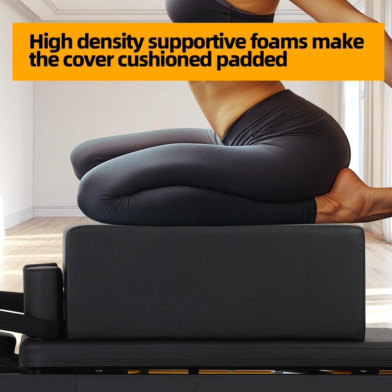Dollate Pilates Reformer Sit Box, Pilates Sitting Box for Home Workout and Gym, Pilates Exercise Accessories for Exercise Strength, Balance and Pilates, Black