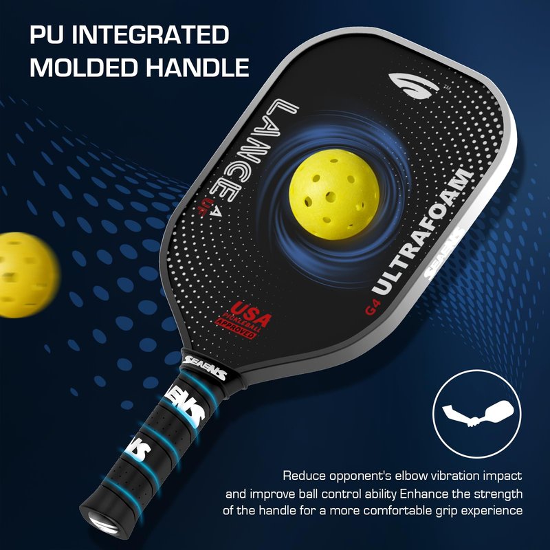 SEAENS Pickleball Paddles, USAP Approved, Five-Layer T700 Carbon Fiber, Gen 4 Pickleball Paddle with a 14mm 100% UltraFoam Core for Ultimate Spin & Consistency, Tournament Level Rackets