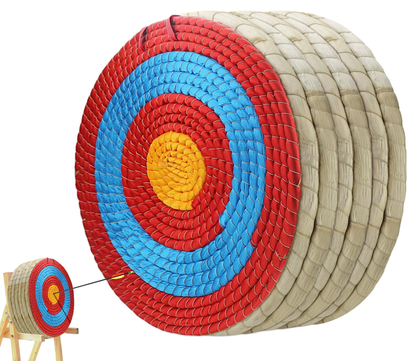 Cifupy Traditional Hand-Made Archery Target 7 Layers Straw Archery Target,Arrow Target for Recurve Bow Longbow for Outdoor Hunting Shooting Practice Archery (20 Inch Targets for Backyard)