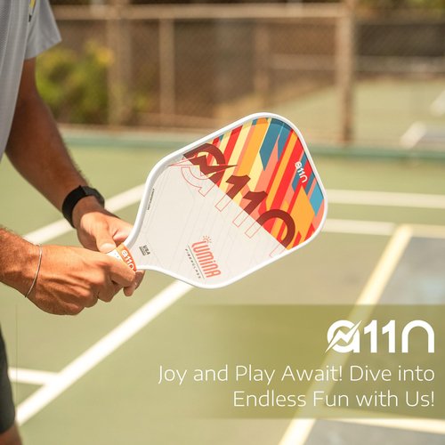 A11N Pickleball Paddles Set of 2 Fiberglass Surface Rackets with 4 Pickleball Balls and Pickleball Bag for Beginners - USAPA Approved, Orange