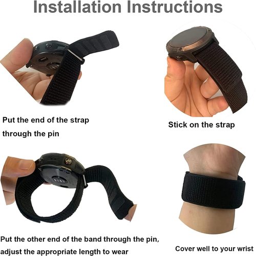 EANWireless Compatible for Garmin Instinct Bands, Silicone Sport Strap Replacement + Woven Nylon Ultralight Sport Band Compatible for Garmin Instinct/Solar GPS Smartwatch, Gray+Black