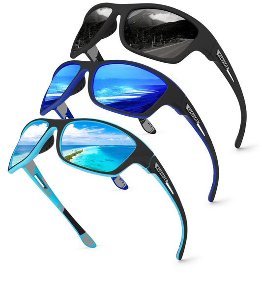 KUGUAOK 3PACK Sports Polarized Sunglasses for Men Fishing Cycling Running Sun Glasses Lightweight Frame UV Protection Goggles