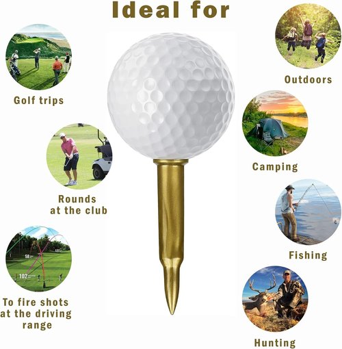 Caliber Gourmet Bullet Shaped Tactical Golf Tees System, Pack of 50 – Professional Gifts for Golfers, Unique Christmas Gift, Tee Accessories, Cool Stuff for Golfers, Novelty Golf Tees for Men
