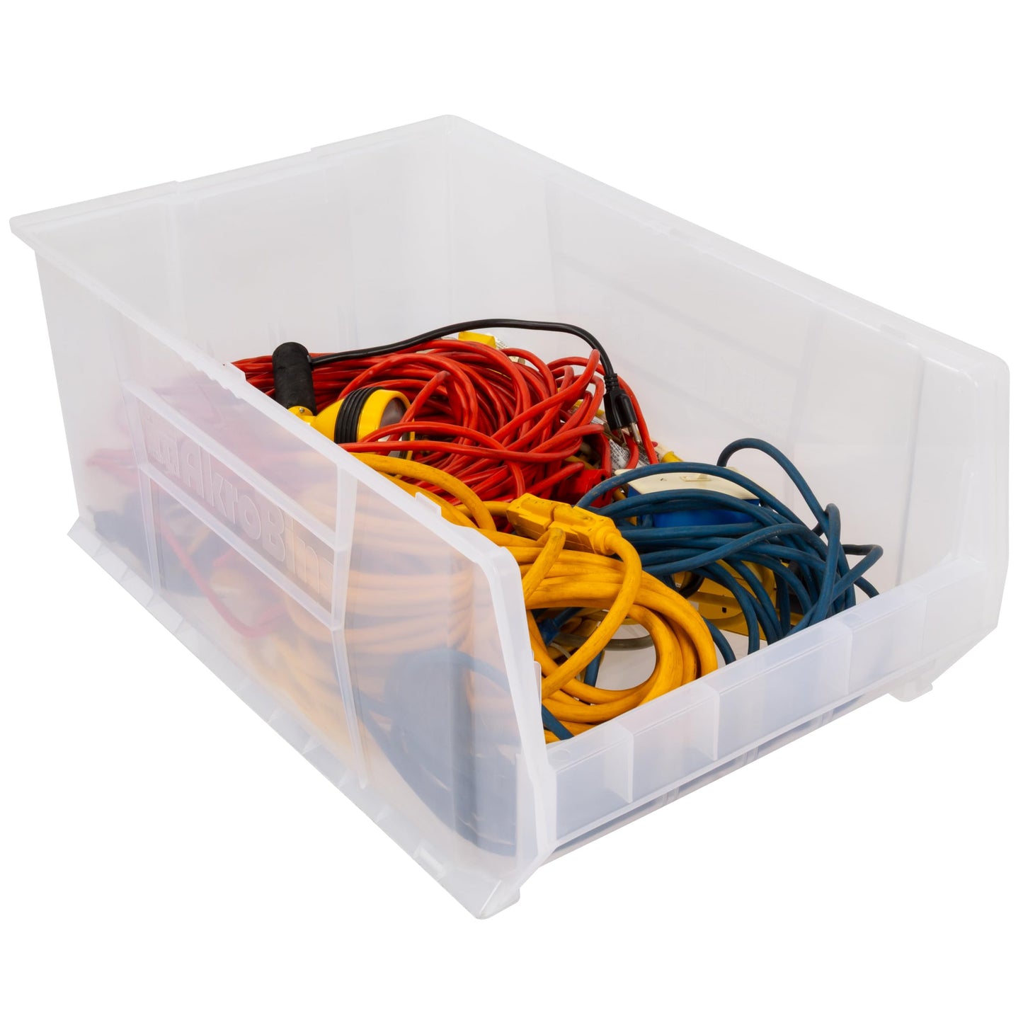 Akro-Mils 30290 Super-Size AkroBins Plastic Storage Bins, Space-Saving Stackable Bins for Garage, Classroom, Warehouse Organization, 30-Inch L x 18-Inch W x 12-Inch H, Clear, 1-Pack